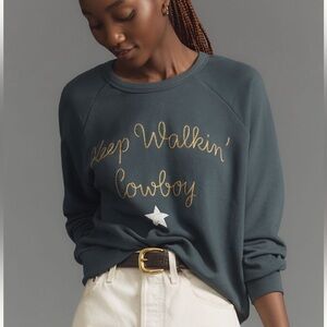 Letluv Keep Walkin' Cowboy Embroidered Sweatshirt
